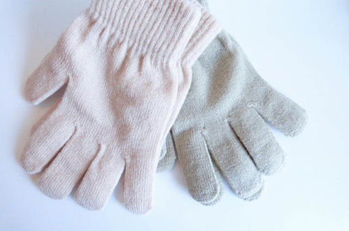 Handschoenen set beige en roze