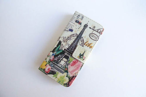 iPhone 5/5s bookcase Paris flower